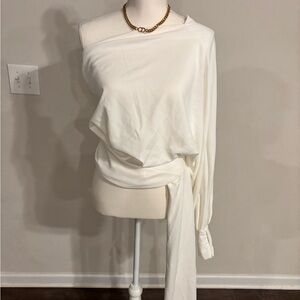 White one shoulder top